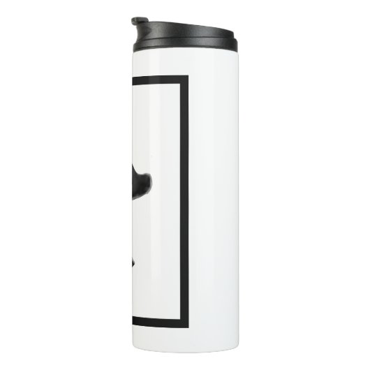 Zwart-wit Mushroom Illustratie Cartoon Thermosbeker (Geroteerd rechts)