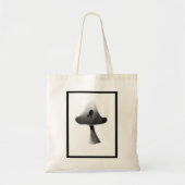 Zwart-wit Mushroom Illustratie Cartoon Tote Bag (Voorkant)