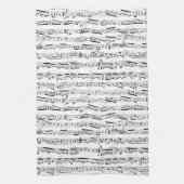 Zwart-wit Musical Notes Classic Bladmuziek Theedoek (Verticaal)