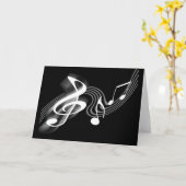 Zwart-wit Musical Scale Kaart (Gele Bloem)