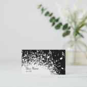 Zwart-wit muziek explosie ontwerp visitekaartje (Staand voorkant)