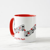 Zwart-wit muziek notitie Koffie Mok (Voorkant links)