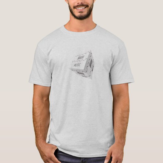 Zwart-wit muziek ontwerp t-shirt (Voorkant)