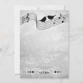 Zwart-wit muziek repetitie diner uitnodiging (Achterkant)