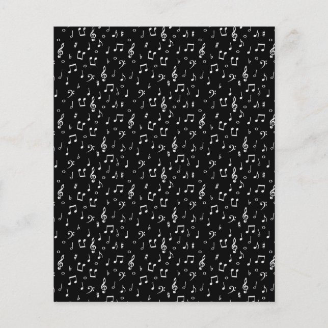 Zwart-wit muziek scrapbook achtergrondpapier (Voorkant)