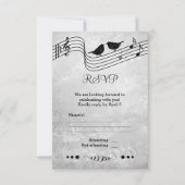 Zwart-wit muziek thema trouw RSVP kaart (Voorkant)