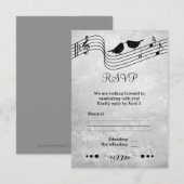 Zwart-wit muziek thema trouw RSVP kaart (Voorkant / Achterkant)