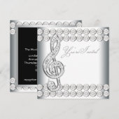 Zwart Wit Muziek Treble Clef Overweging Kaart (Voorkant / Achterkant)