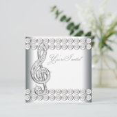 Zwart Wit Muziek Treble Clef Overweging Kaart (Staand voorkant)