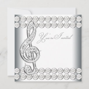 Zwart Wit Muziek Treble Clef Overweging Kaart