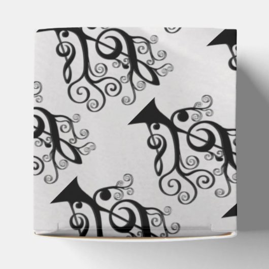 Zwart & Wit Muziek Treble Clef Tree Cube Box Bedankdoosjes (Bovenkant)
