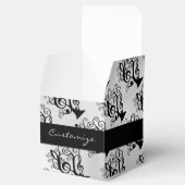 Zwart & Wit Muziek Treble Clef Tree Cube Box Bedankdoosjes (Geopend)
