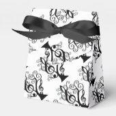 Zwart & Wit Muziek Treble Clef Tree Favor Box Bedankdoosjes (Voorkant Zijde)