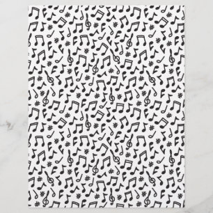 Zwart-wit muziekbriefpapier