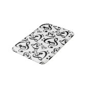 Zwart-wit muzieknoot Clef Hearts Patroon Badmat (Gekanteld)