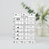 Zwart-wit muzieknoot Onderwijs Briefkaart (Staand voorkant)