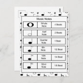 Zwart-wit muzieknoot Onderwijs Briefkaart (Voorkant / Achterkant)
