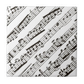 Zwart-wit muzieknoten diagonaal tegeltje (Voorkant)