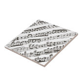Zwart-wit muzieknoten diagonaal tegeltje (Zijkant)