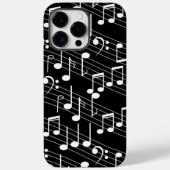 Zwart-wit muzieknoten en staflijnen Case-Mate iPhone case (Achterkant)