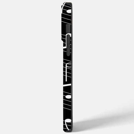 Zwart-wit muzieknoten en staflijnen Case-Mate iPhone case (Achterkant / Links)