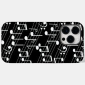 Zwart-wit muzieknoten en staflijnen Case-Mate iPhone case (Achterkant (horizontaal))