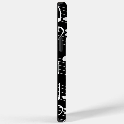 Zwart-wit muzieknoten en staflijnen Case-Mate iPhone case (Achterkant / Rechts)
