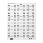 Zwart-wit muzieknoten (kleine tekst) etiket (Full Sheet)