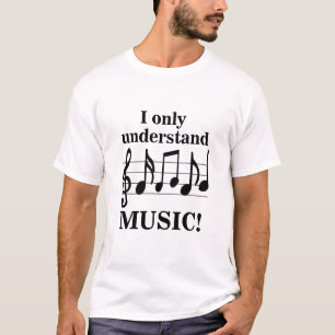 Zwart-wit muzieknoten Musicus T-shirt