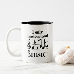 Zwart-wit muzieknoten Musicus Tweekleurige Koffiemok