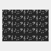 Zwart-wit muzieknoten muzikant inpakpapier vel (Voorkant)