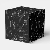 Zwart & Wit Muzieknoten Patroon Cube Favor Box Bedankdoosjes (Achterkant)