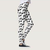 Zwart-wit muzieknoten patroon partij leggings (Rechts)