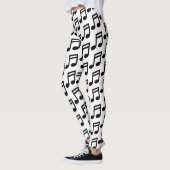 Zwart-wit muzieknoten patroon partij leggings (Links)