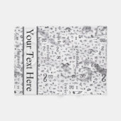  zwart-wit muzieknotitiepatroon fleece deken (Voorkant (Horizontaal))