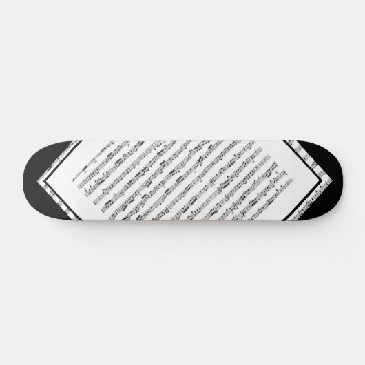 Zwart-wit muziekpatroon  deck 1 persoonlijk skateboard (Horizontaal)