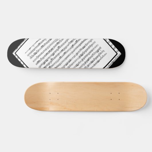 Zwart-wit muziekpatroon  deck 1 persoonlijk skateboard (Horizontaal)