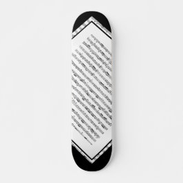 Zwart-wit muziekpatroon  deck 1 persoonlijk skateboard