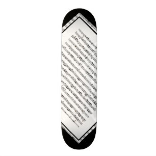 Zwart-wit muziekpatroon  deck 1 persoonlijk skateboard