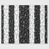 Zwart-wit muziekstrippapier cadeaupapier (Vlak)