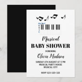 Zwart-wit Muzikaal Genderneutraal Baby shower Kaart (Voorkant / Achterkant)