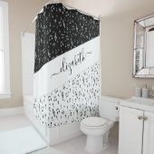 Zwart-wit muzikaal gepersonaliseerd douchegordijn (In situ)