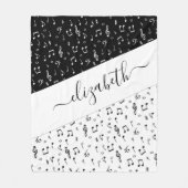 Zwart-wit muzikaal gepersonaliseerd fleece deken (Voorkant)