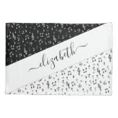 Zwart-wit muzikaal gepersonaliseerd kussensloop (Achterkant)