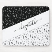 Zwart-wit muzikaal gepersonaliseerd muismat (Voorkant)