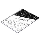 Zwart-wit muzikaal gepersonaliseerd notitieboek (Linkerzijde)