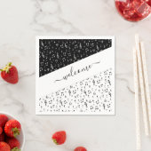 Zwart-wit muzikaal gepersonaliseerd servet (Insitu)