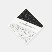 Zwart-wit muzikaal gepersonaliseerd servet (Hoek)
