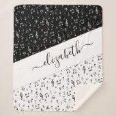 Zwart-wit muzikaal gepersonaliseerd sherpa deken (Voorkant)