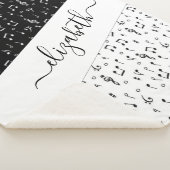 Zwart-wit muzikaal gepersonaliseerd sherpa deken (3/4)